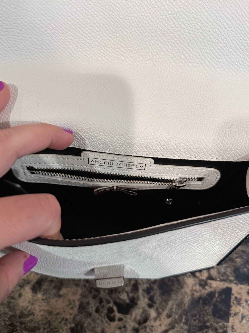 Henri Bendel Bijoux Party Chain Crossbody - White Pebbled Leather - Picture 12 of 16